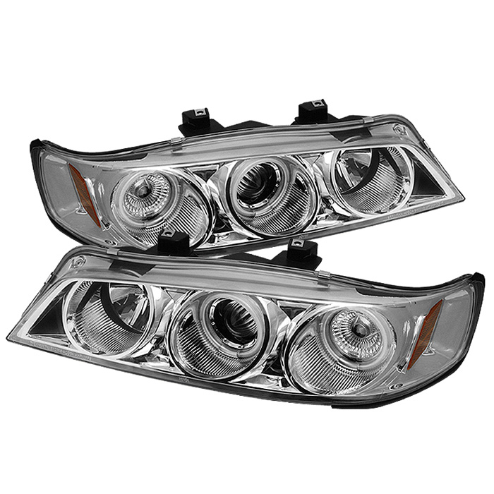 Honda Accord 94-97 1PC Projector Headlights - CCFL Halo - Chrome - High H1 (Included) - Low H1 (Included)