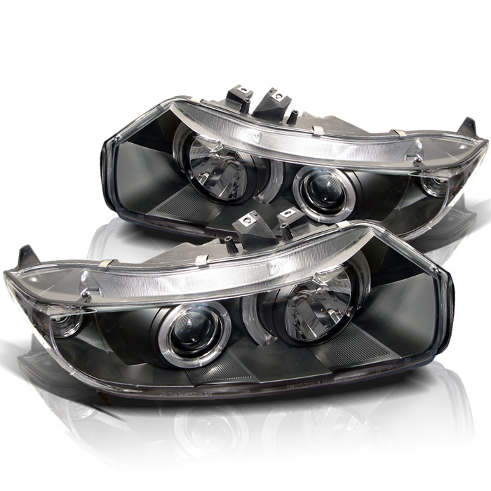 Honda Civic 06-08 2Dr Projector Headlights - LED Halo - Black - High H1 (Included) - Low H1 (Included)