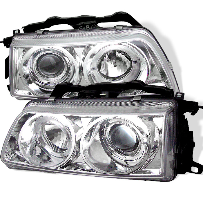 Honda Civic 88-89 / CRX 88-89 Projector Headlights - LED Halo - Chrome - High H1 (Included) - Low H1 (Included)