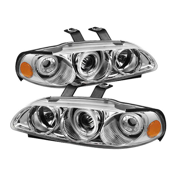 Honda Civic 92-95 2/3DR 1PC Projector Headlights - CCFL Halo - Chrome - High H1 (Included) - Low H1 (Included)