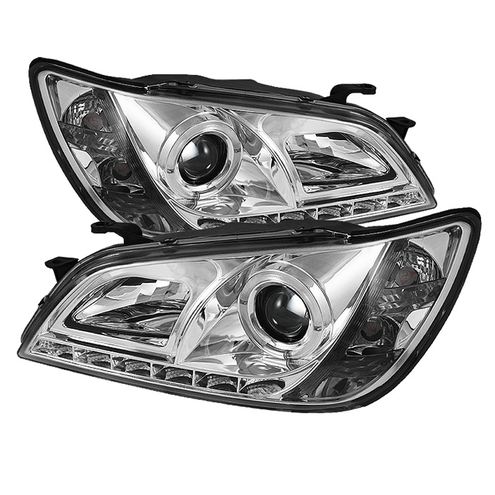 Lexus IS300 01-05 Projector Headlights - Xenon/HID Model Only ( Not Compatible With Halogen Model ) - LED Halo - DRL - Chrome - High H1 (Included) - Low D2R (Not Included)