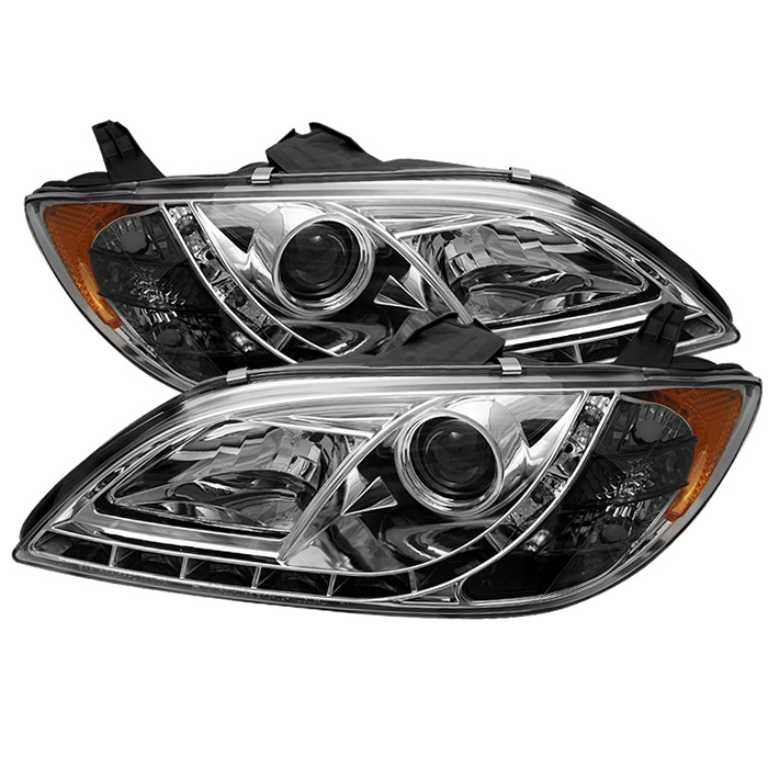 Mazda 3 04-08 4Dr Sedan Projector Headlights - Halogen Model Only ( Not Compatible With Xenon/HID Model ) - ( Do Not Fit Hatchback Model ) - DRL - Chrome - High H1 (Included) - Low H1 (Included)