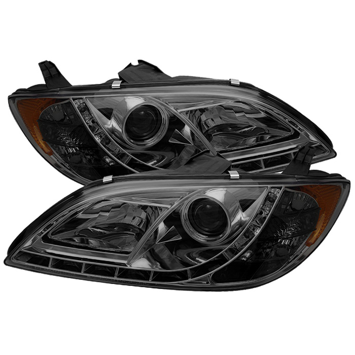 Mazda 3 04-08 4Dr Sedan Projector Headlights - Halogen Model Only ( Not Compatible With Xenon/HID Model ) - ( Do Not Fit Hatchback Model ) - DRL - Smoke - High H1 (Included) - Low H1 (Included)