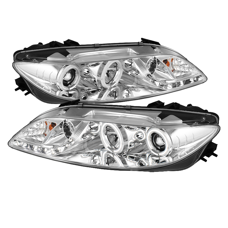 Mazda 6 03-05 With Fog Lights Projector Headlights - CCFL Halo - DRL - Chrome - High H1 (Included) - Low H1 (Included)