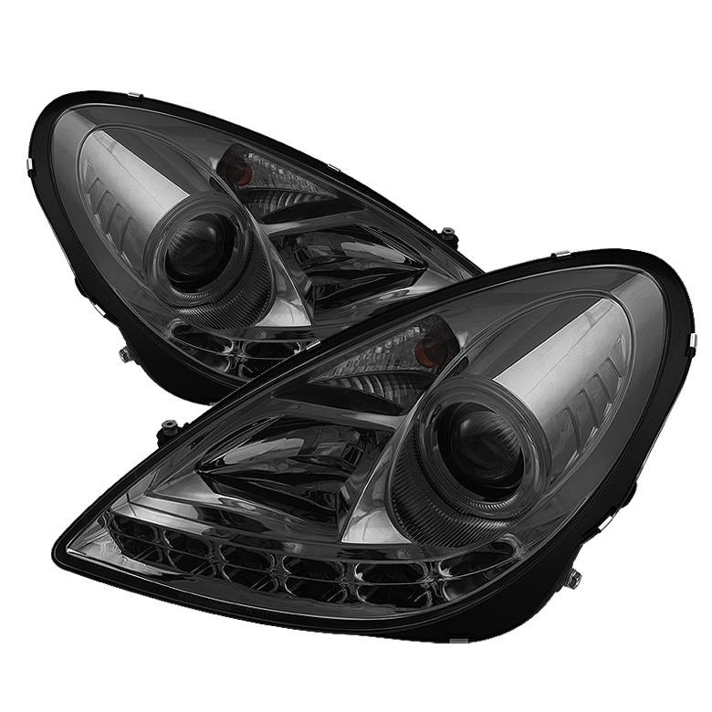 Mercedes Benz SLK 05-10 Projector Headlights - Halogen Model Only ( Not Compatible With Xenon/HID Model ) - DRL - Smoke - High H1 (Included) - Low H7 (Included)