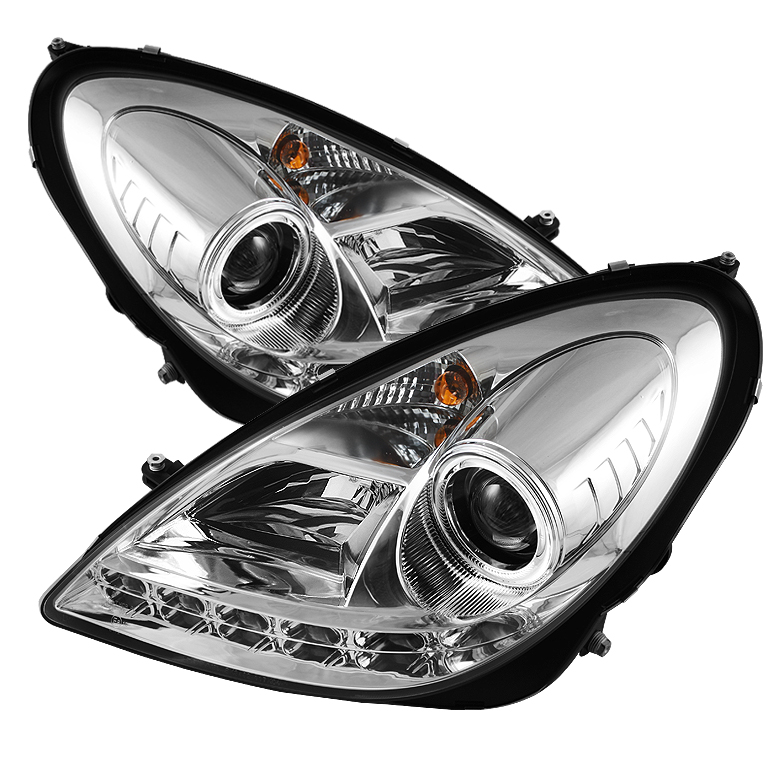 Mercedes Benz SLK 05-10 Projector Headlights - Xenon/HID Model Only ( Not Compatible With Halogen Model ) - DRL - Chrome - High H1 (Included) - Low D2R (Not Included)