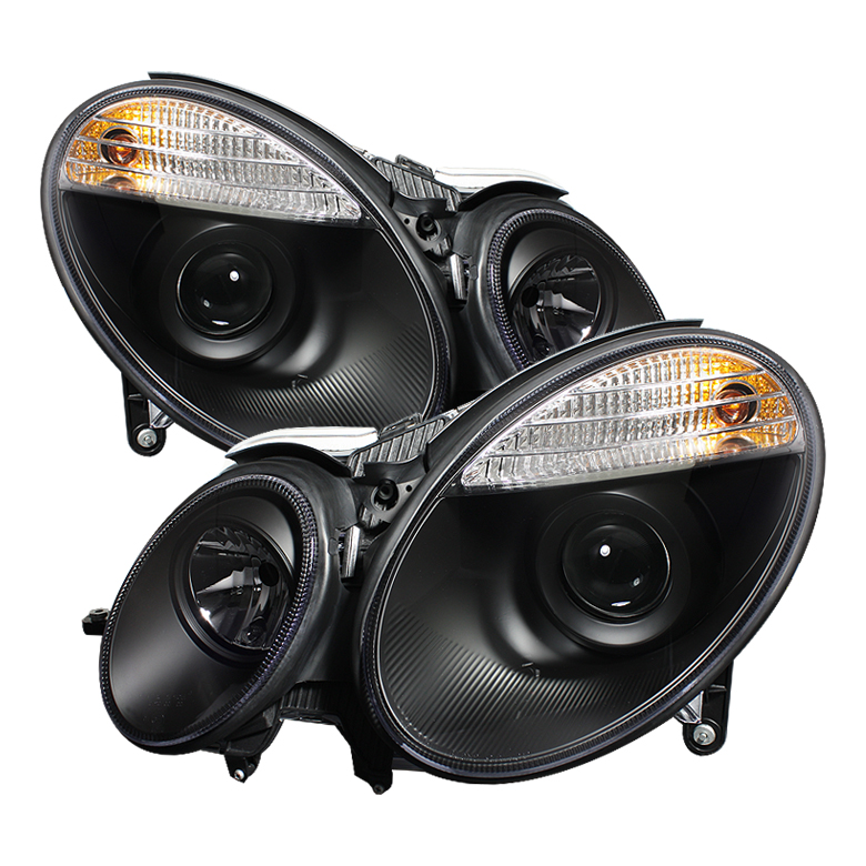 Mercedes Benz E-Class 03-06 Projector Headlights - Xenon/HID Model Only ( Not Compatible With Halogen Model ) - Black - High H7 (Included) - Low D2R (Not Included)