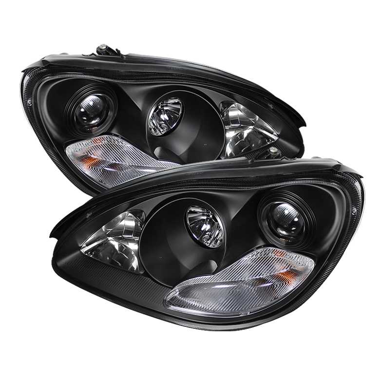 Mercedes Benz S-Class 00-06 Projector Headlights - Halogen Model Only ( not compatible with Xenon/HID Model) - Black - High H1 (Included) - Low H7 (Included)