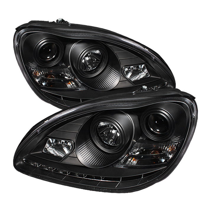 Mercedes Benz S-Class 03-06 Projector Headlights - Xenon/HID Model Only ( Not Compatible With Halogen Model ) - DRL - Black - High H7 (Included) - Low D2R (Not Included)