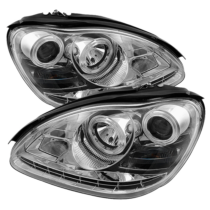 Mercedes Benz S-Class 03-06 Projector Headlights - Xenon/HID Model Only ( Not Compatible With Halogen Model ) - DRL - Chrome - High H7 (Included) - Low D2R (Not Included)