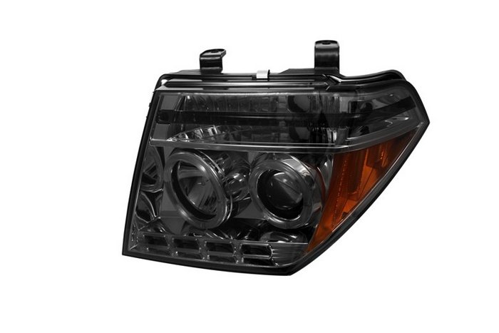 Nissan Frontier 05-08 / Nissan Pathfinder 05-07 Projector Headlights - LED Halo - LED ( Replaceable LEDs ) - Smoke - High H1 (Included) - Low H1 (Included)