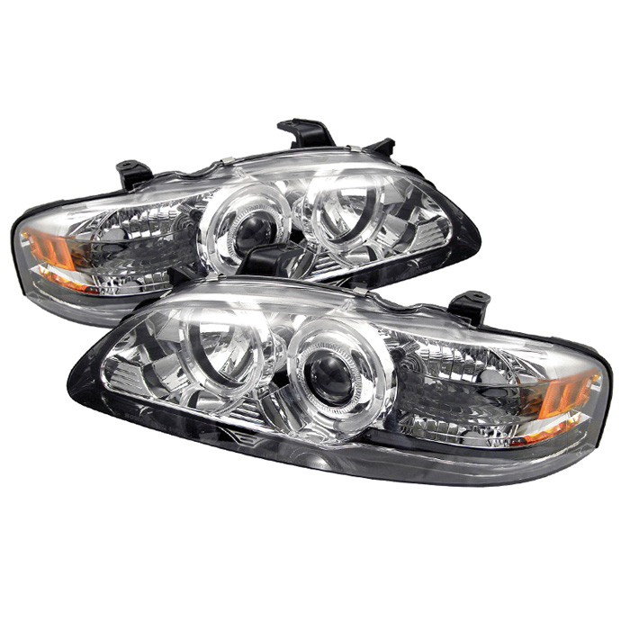 Nissan Sentra 00-03 1PC Projector Headlights - Led Halo - Chrome - High H1 (Included) - Low H1 (Included)