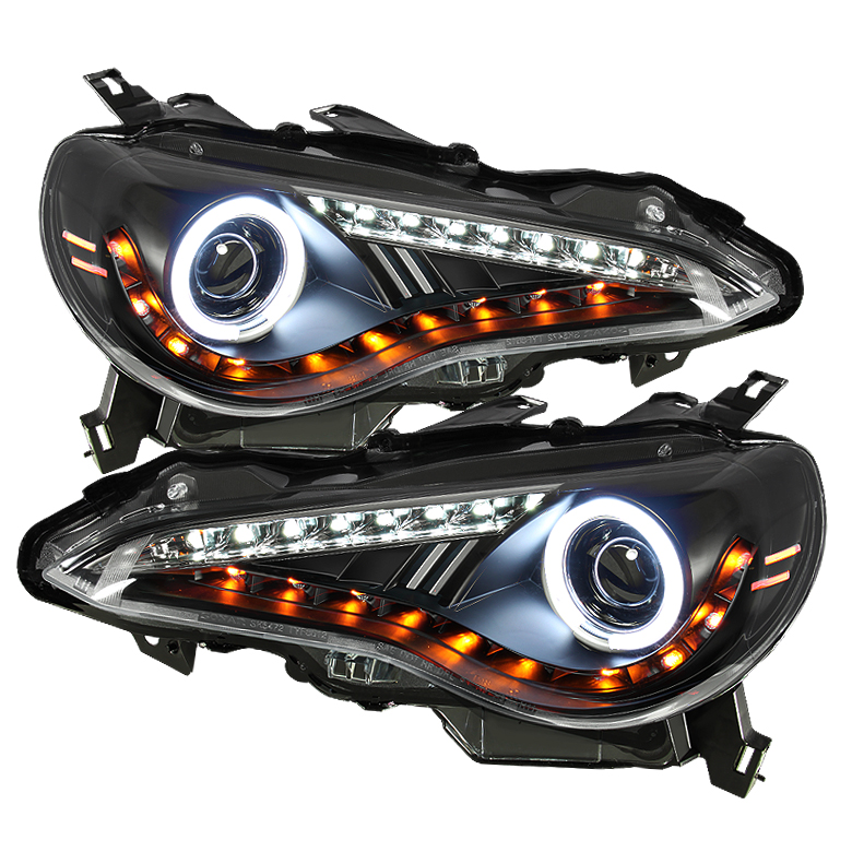 Scion FRS 12-14 Projector Headlights - CCFL Halo - DRL LED - Black