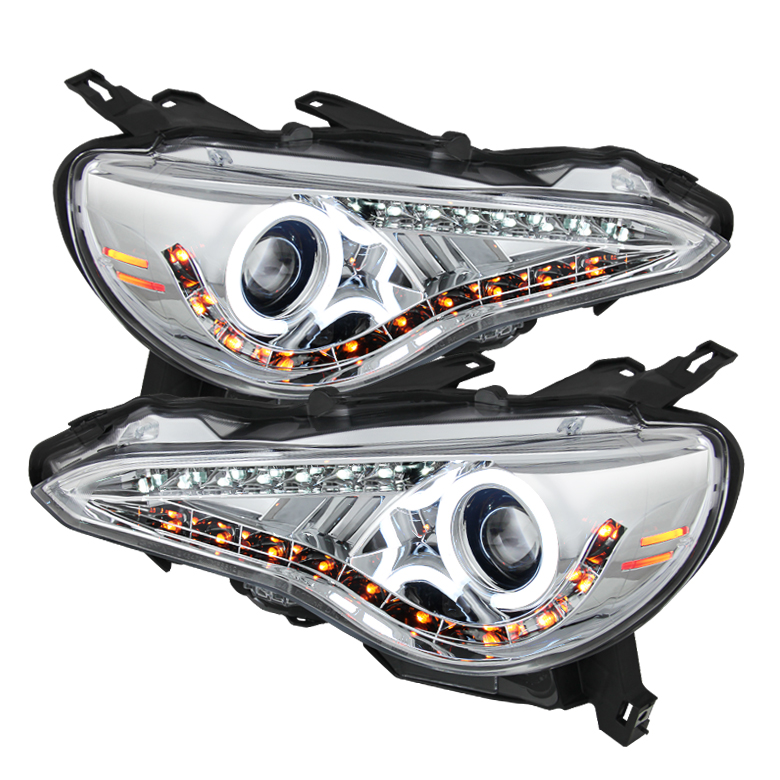 Scion FRS 12-14 Projector Headlights - CCFL Halo - DRL LED - Chrome