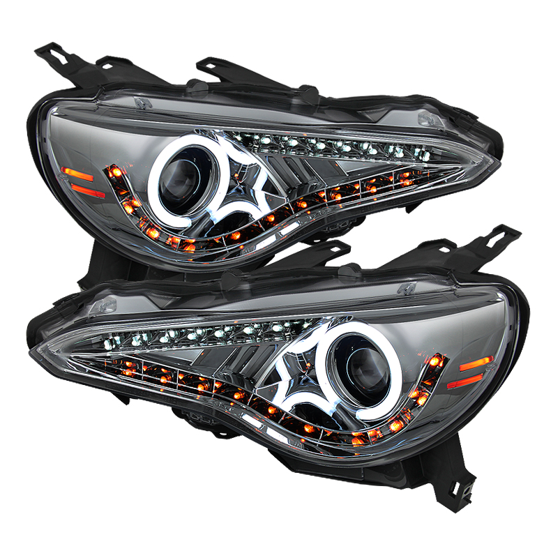 Scion FRS 12-14 Projector Headlights - CCFL Halo - DRL LED - Smoke