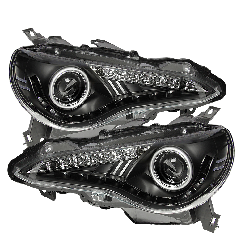 Subaru BRZ 12-14 Projector Headlights- DRL LED - Black