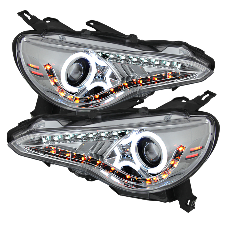 Subaru BRZ 12-14 Projector Headlights - CCFL Halo - DRL LED - Chrome