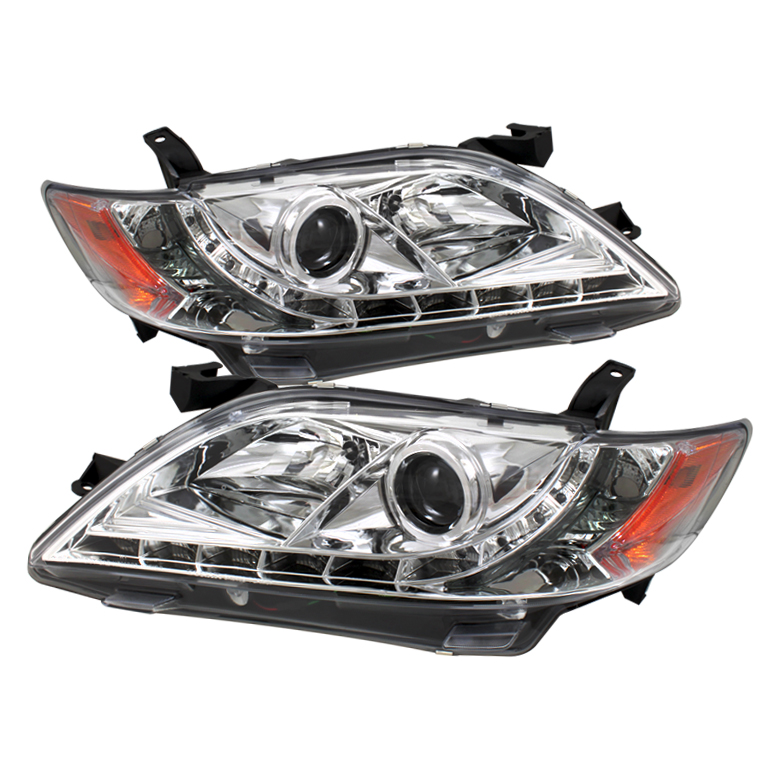 Toyota Camry 07-09 Projector Headlights - DRL - Chrome - High H1 (Included) - Low H7 (Included)