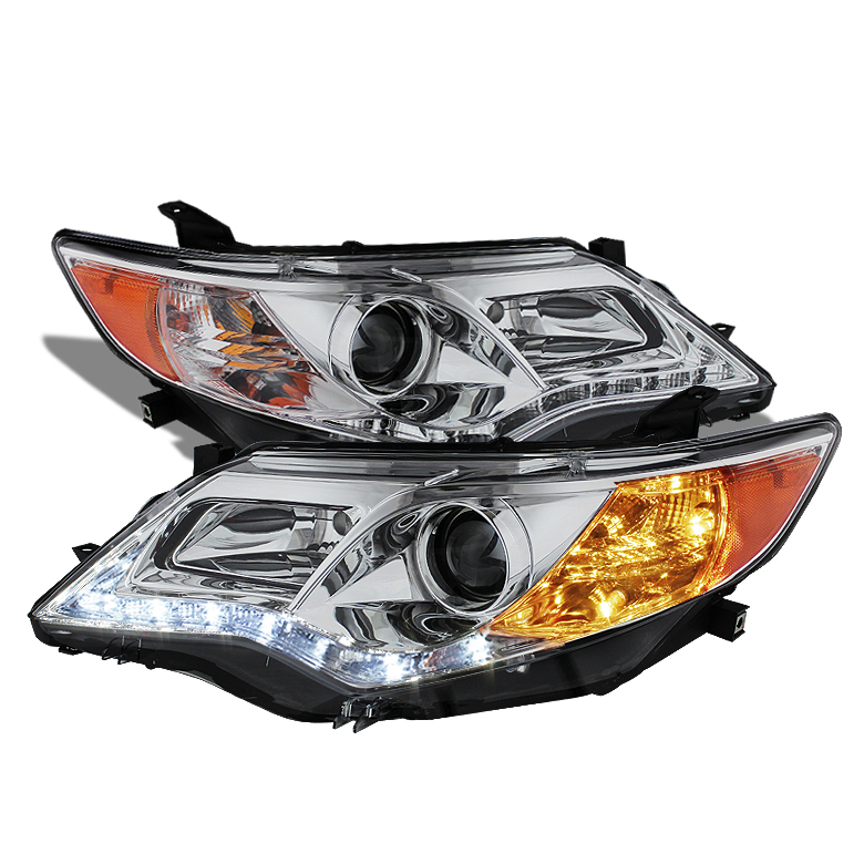 Toyota Camry 12-14 Projector Headlights - DRL - Chrome - High 9005 (Not Included - Low 9006 (Included)