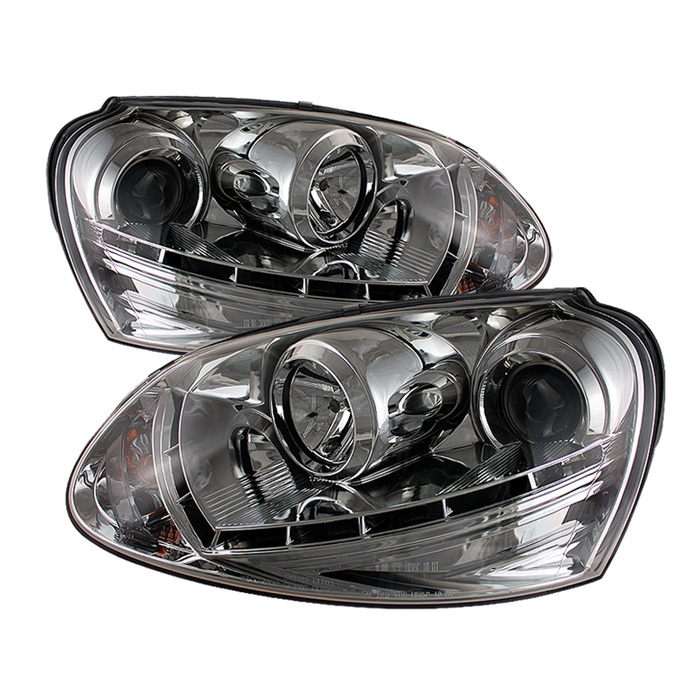 Volkswagen GTI 06-09 / Jetta 06-09 / Rabbit 06-09 Projector Headlights - Xenon/HID Model Only ( Not Compatiable With Halogen Model ) - DRL - Chrome - High H1 (Included) - Low D2S (Not Included)