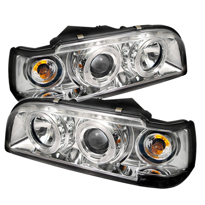 Volvo 850 93-97 Projector Headlights - LED Halo - Chrome - High H1 (Included) - Low H1 (Included)