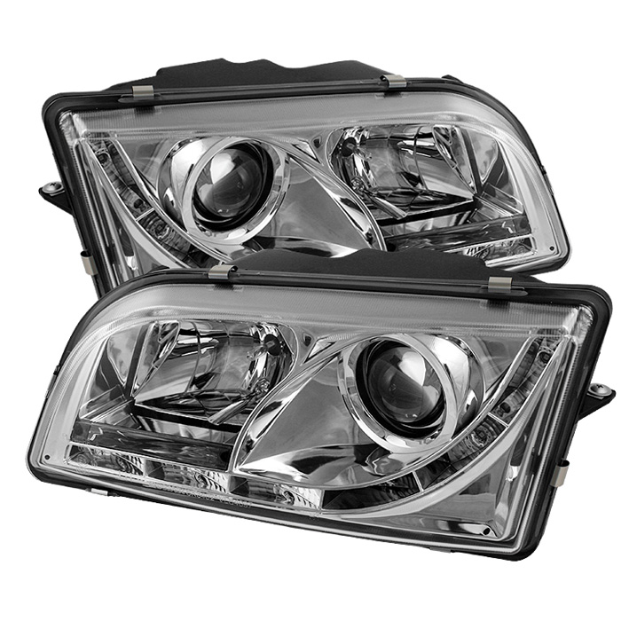 Volvo S40 97-03 Projector Headlights - DRL - Chrome - High H1 (Included) - Low H1 (Included)