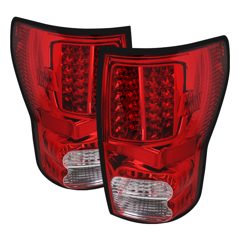 Toyota Tundra 07-13 LED Tail lights - Red Clear