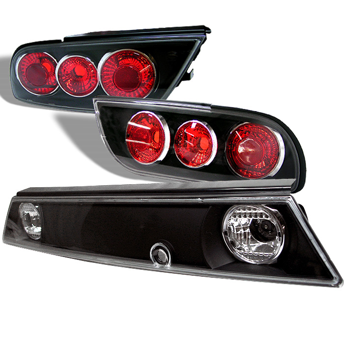 Nissan 240SX 89-94 3 Pieces Euro Tail Lights - Black