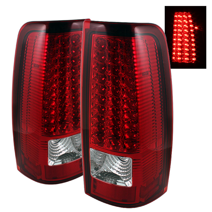 Chevy Silverado 1500/2500/3500 99-02 / GMC Sierra 1500/2500/3500 99-03 LED Tail Lights - Red Clear