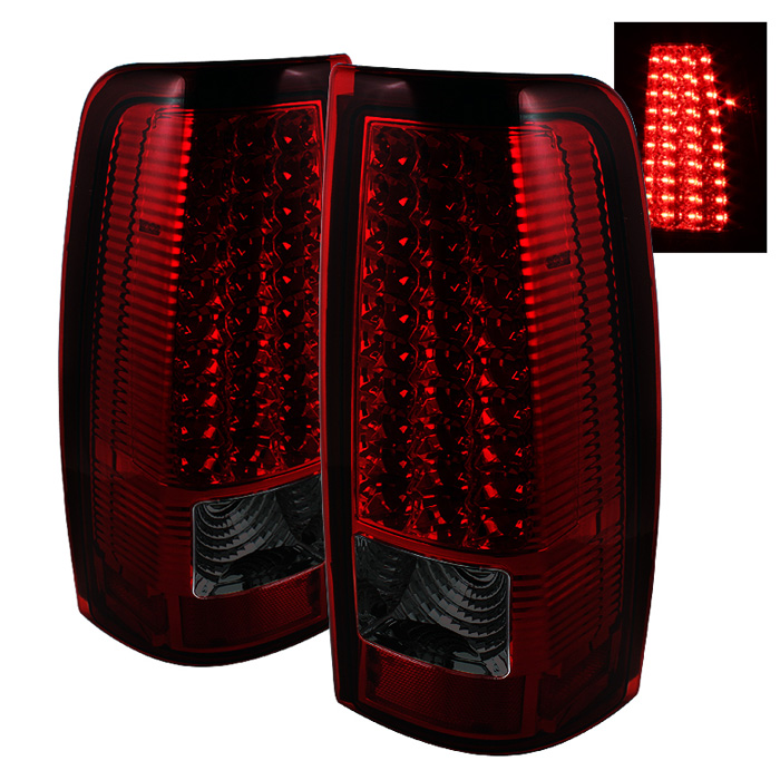 Chevy Silverado 1500/2500/3500 99-02 / GMC Sierra 1500/2500/3500 99-03 LED Tail Lights - Red Smoke