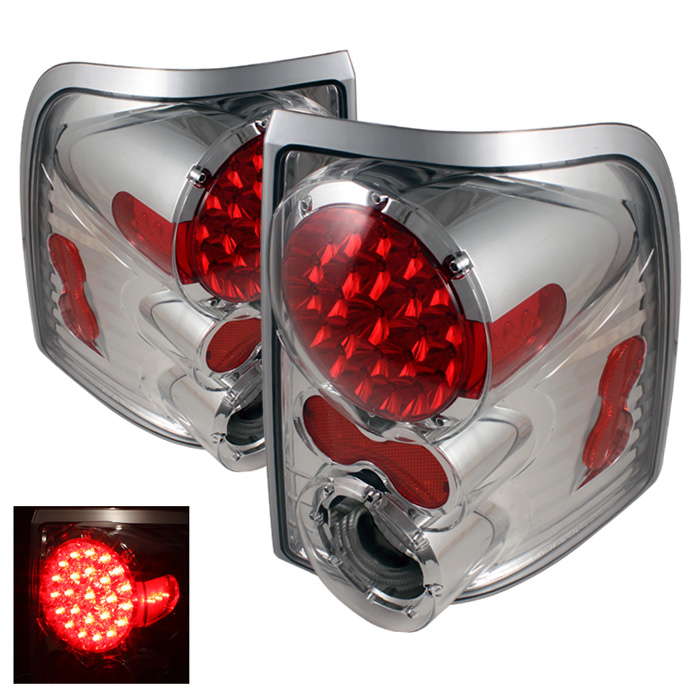 Ford Explorer 4Dr (Except Sport Trac) 02-05 LED Tail Lights - Chrome