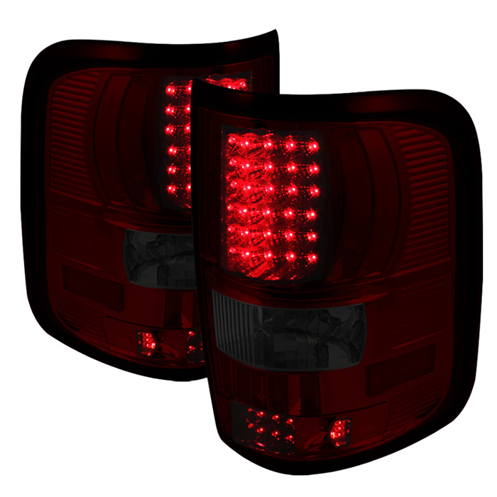 Ford F150 Styleside 04-08 (Not Fit Heritage & SVT) LED Tail Lights - Red Smoke