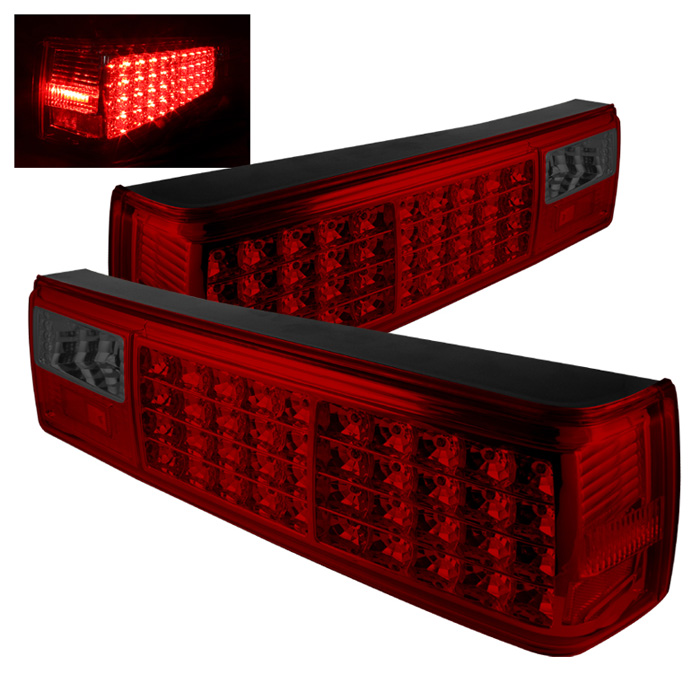 Ford Mustang 87-93 LED Tail Lights - Red Smoke