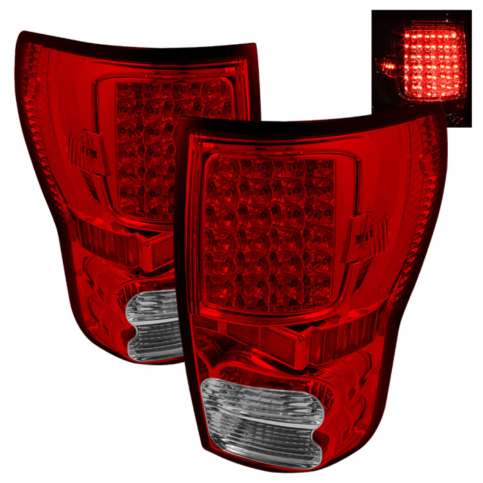 Toyota Tundra 07-13 LED Tail lights - Red Clear