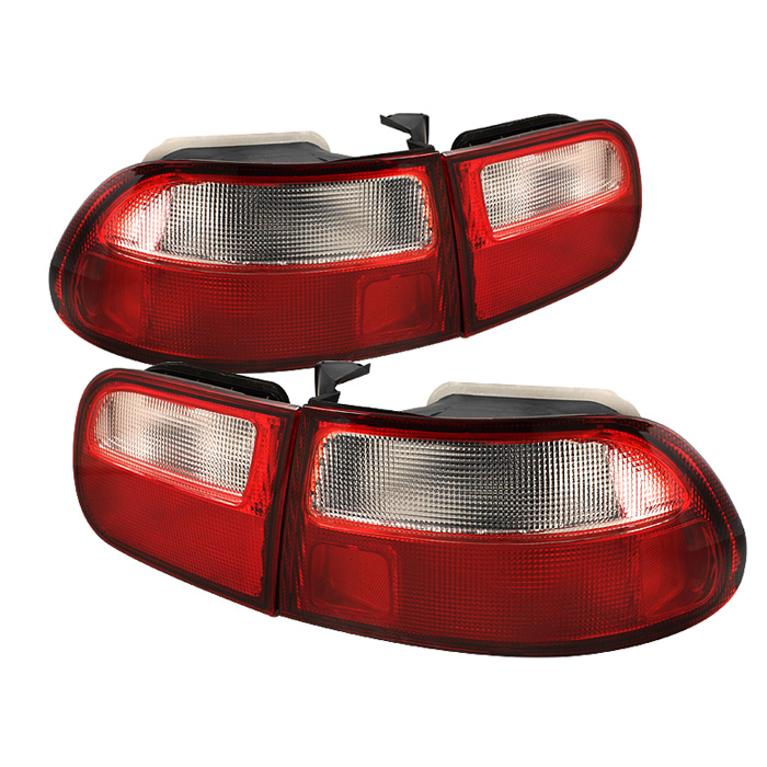 Honda Civic 92-95 3DR Euro Style Tail Lights - Red Clear