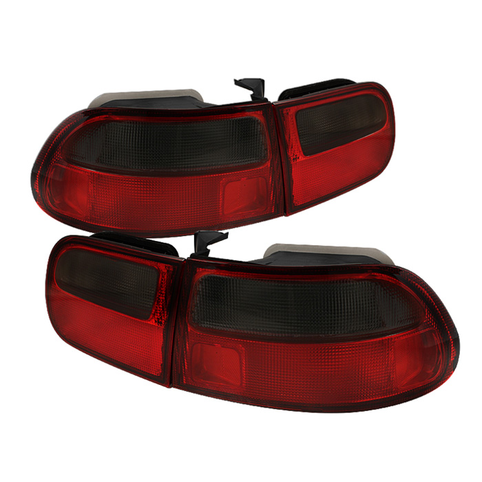 Honda Civic 92-95 3DR Euro Style Tail Lights - Red Smoke