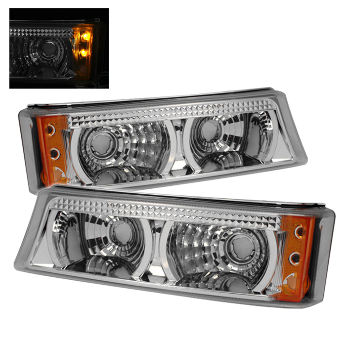 Chevy Silverado 03-06 Amber Bumper Lights - Chrome