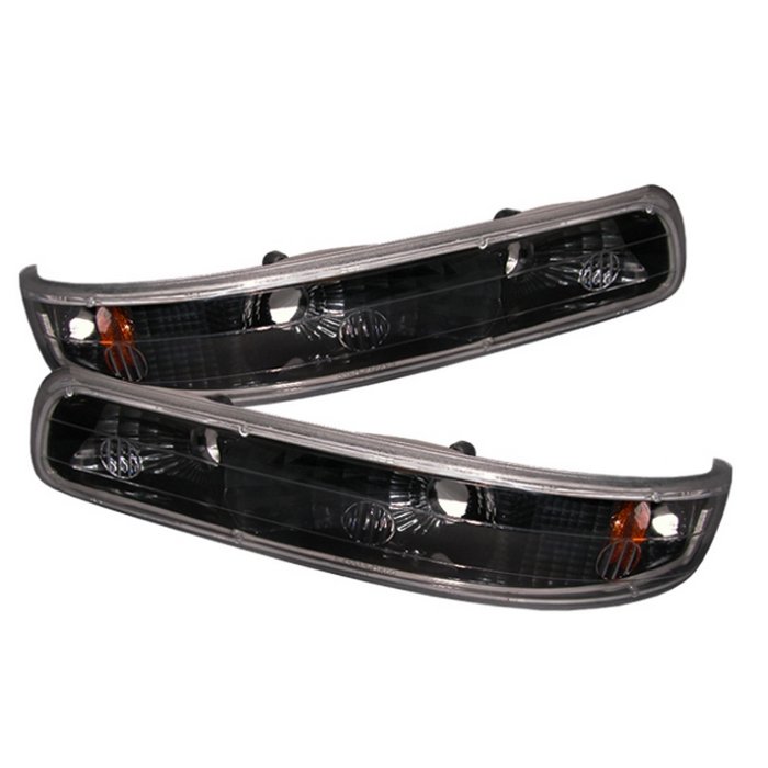 Chevy Silverado 99-02 Amber Reflector Bumper Lights - Black