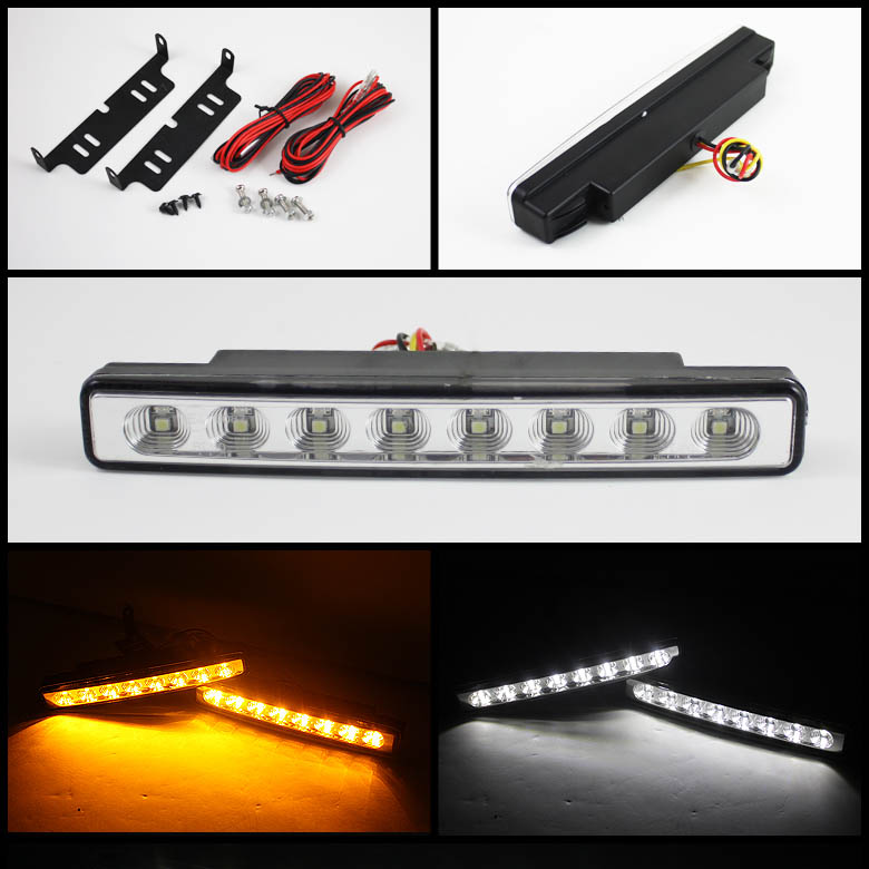 DRL 0.5W LED w/ Amber Signal Lights - Chrome