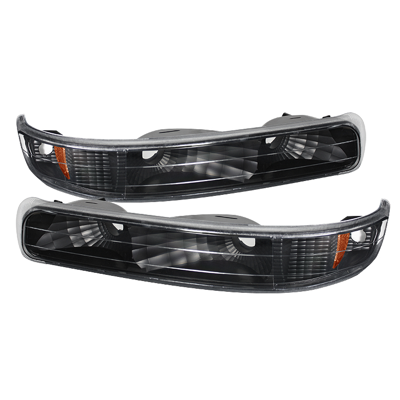 Chevy Silverado 99-02 Amber Reflector Bumper Lights - Black