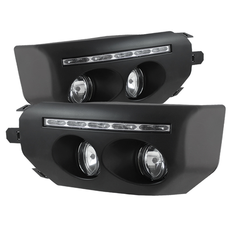 Toyota FJ Cruiser 07-14 Fog Lights With LED Daytime Running Lights - Black