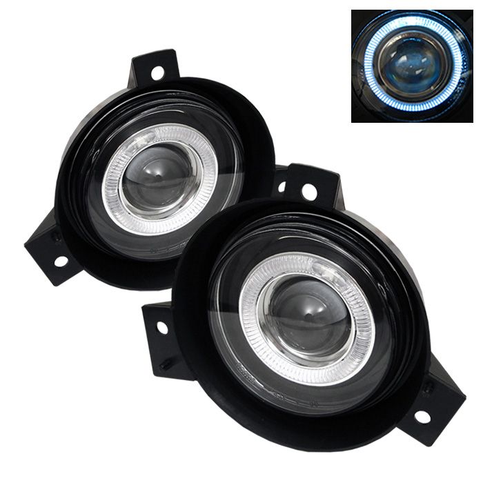 Ford Ranger 01-03 (Circle Sharp Bumper) Halo Projector Fog Lights - Clear