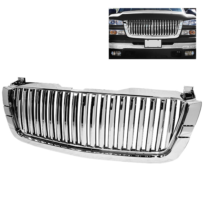 Chevy Silverado 03-06 Center Only ( Require HD-YD-CS03-1PC Headlight ) Front Grille - Chrome