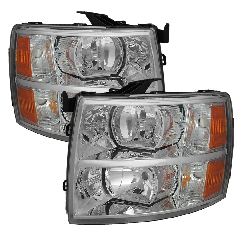 Chevy Silverado 07-13 Crystal Headlights - Chrome