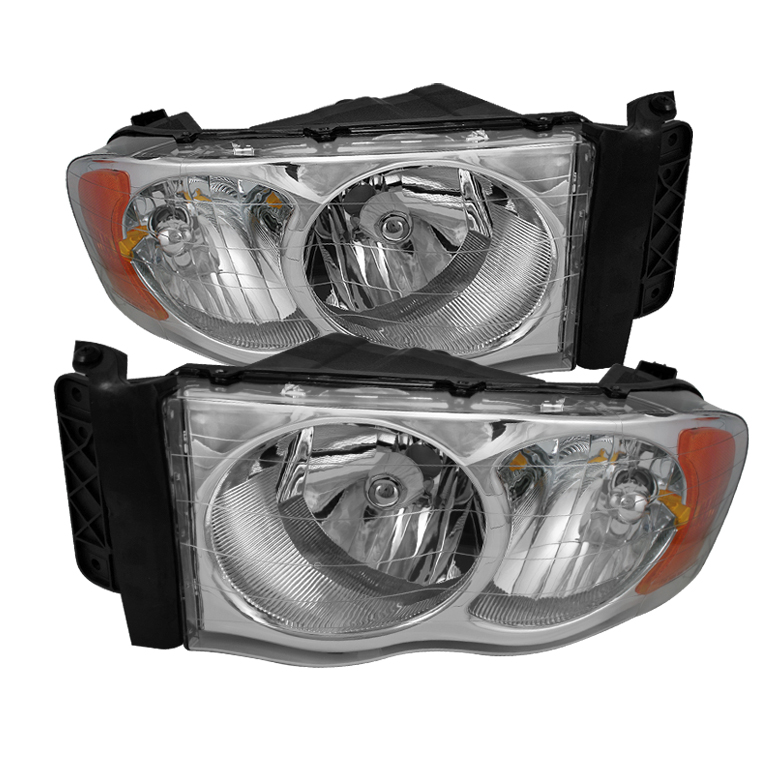 Dodge Ram 1500 02-05 / Dodge Ram 2500/3500 03-05 Amber Crystal Headlights - Chrome