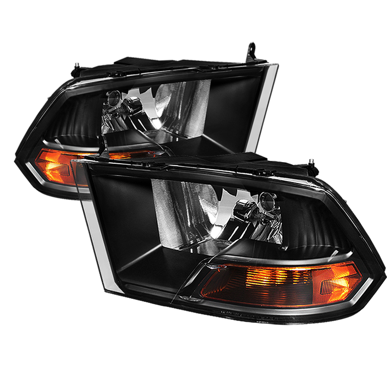 Dodge Ram 1500 09-12 ( Non Quad Headlights ) Crystal Headlights - Black