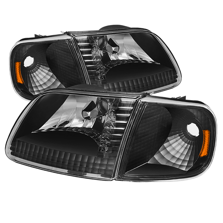 Ford F150 97-03 / Expedition 97-02 Crystal Headlights w/Corner - Black