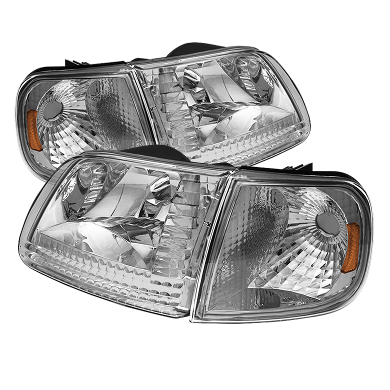 Ford F150 97-03 / Expedition 97-02 Crystal Headlights w/Corner - Chrome