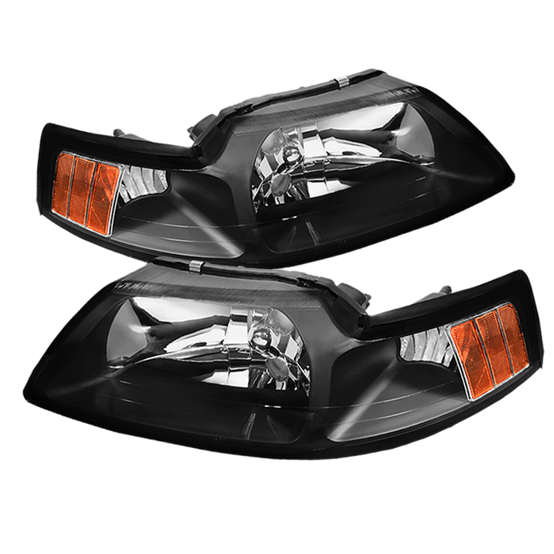 Ford Mustang 99-04 OEM Amber Headlights - Black