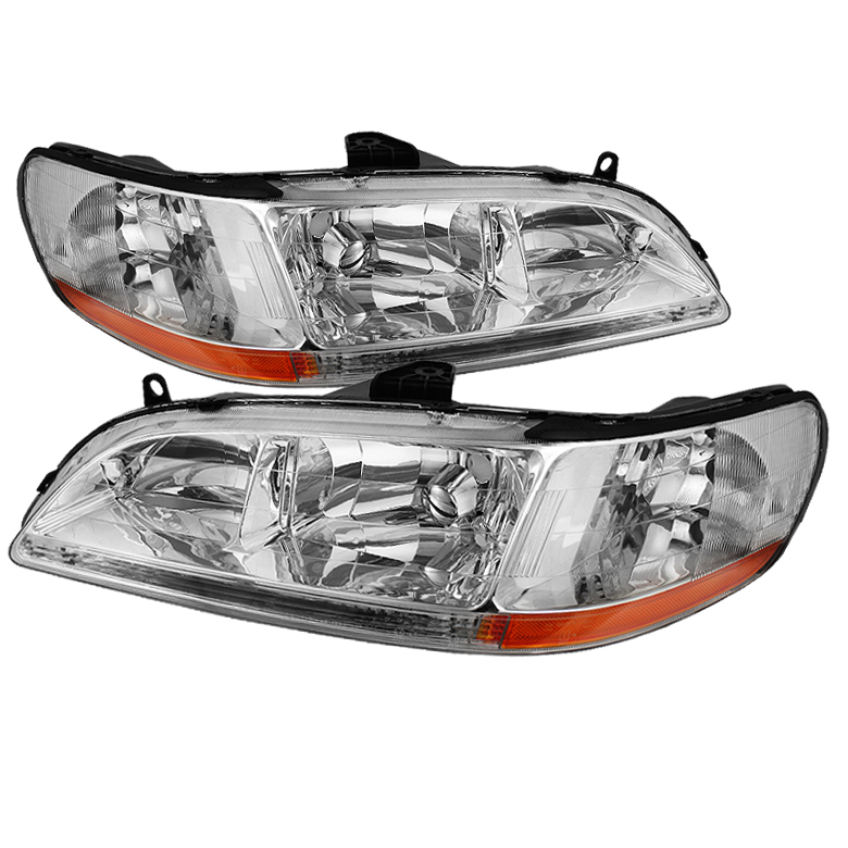 Honda Accord 98-02 Amber Crystal Headlights - Chrome